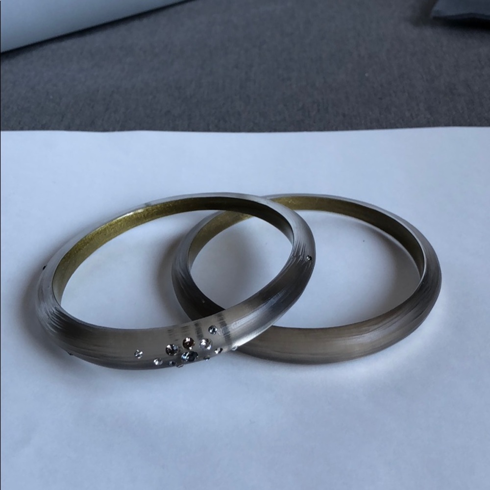 Alexis Bittar Skinny Tapered Bangles (2!) in grey